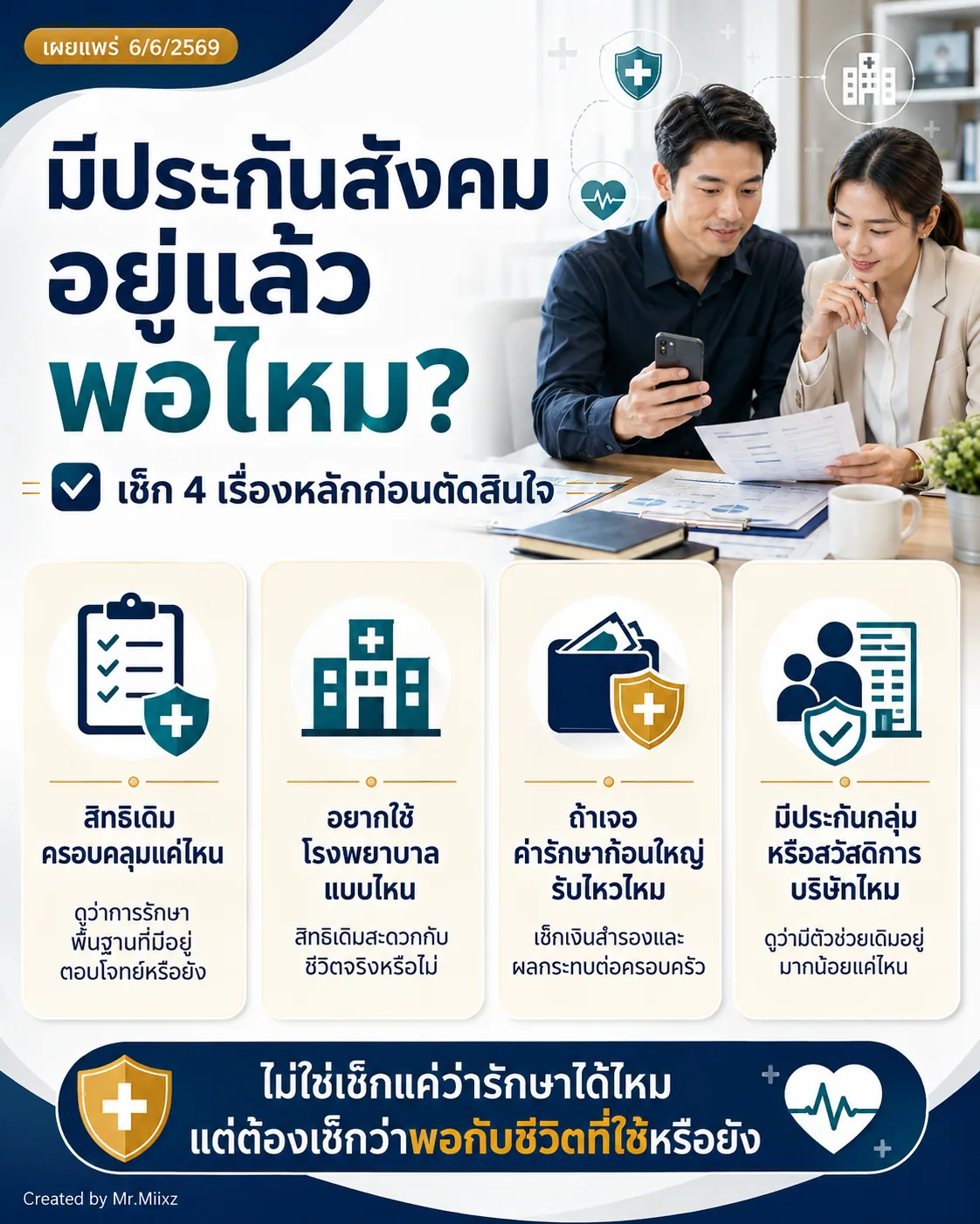 สี่เรื่องหลักที่ควรเช็กว่าประกันสังคมเพียงพอกับชีวิตหรือไม่