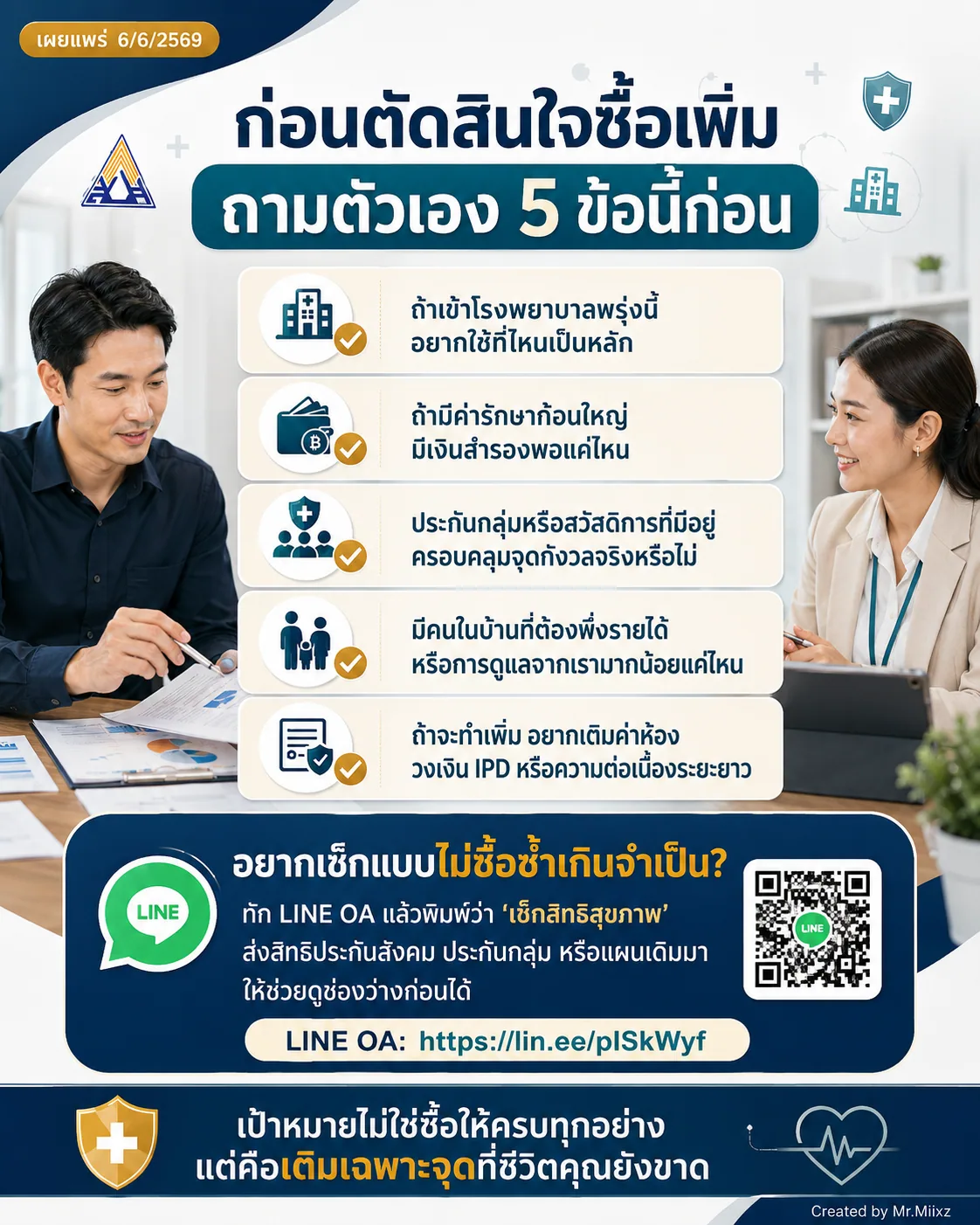 ห้าคำถามก่อนตัดสินใจซื้อประกันสุขภาพเพิ่มจากประกันสังคม