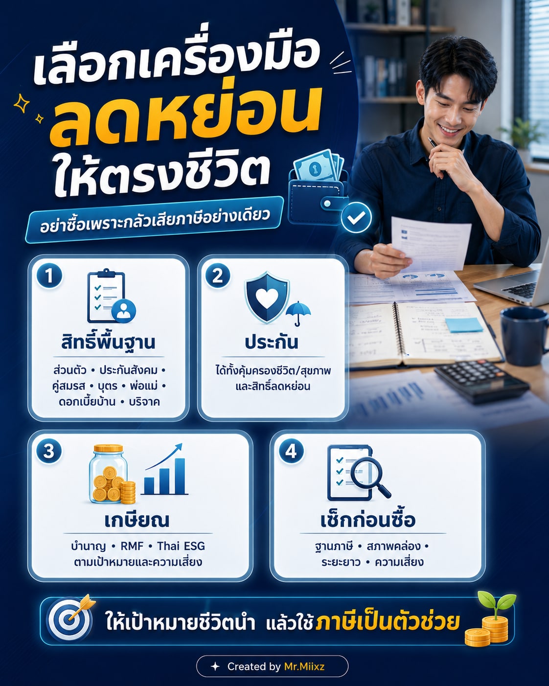 เลือกเครื่องมือลดหย่อนให้ตรงชีวิต โดยเช็กสิทธิ์พื้นฐาน ประกัน เครื่องมือเกษียณ และเงื่อนไขก่อนซื้อ
